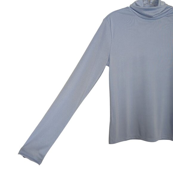 Levi's long sleeve Turtleneck Women's Shirt Top Pullover Retro baby blue size L - Picture 3 of 16